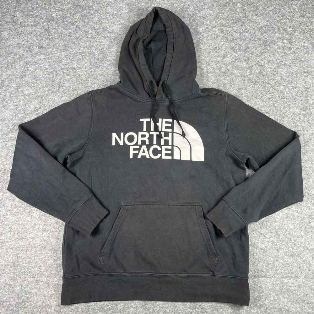 The North Face Hoodie Mens Medium M Black Half Dome Pullover Sweatshirt